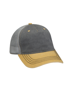 Adams EN102 Pigment-Dyed Twill & Mesh 5 Panel Trucker Cap