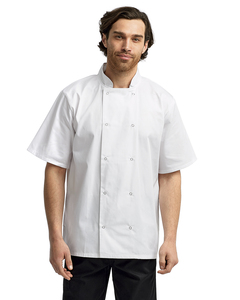 Artisan Collection by Reprime RP664 Unisex Studded Front Short-Sleeve Chef's Jacket