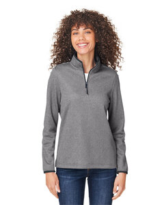 CORE365 CE73W Ladies' Venture Heathered Stripe Quarter-Zip