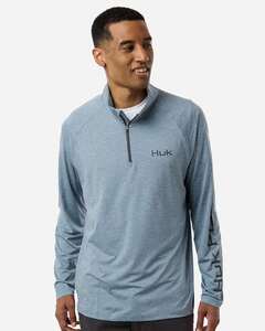 HUK H1200715 Men's Airweight Heather Quarter-Zip Pullover