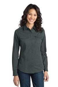 Port Authority L649 Ladies Stain-Release Roll Sleeve Twill Shirt