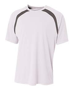 A4 NB3001 Boy's Spartan Short Sleeve Color Block Crew Neck T-Shirt