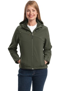 Port Authority L706 Ladies Textured Hooded Soft Shell Jacket