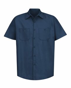 Unisex Navy Pocket Polyester Blend Work Shirts | ShirtSpace