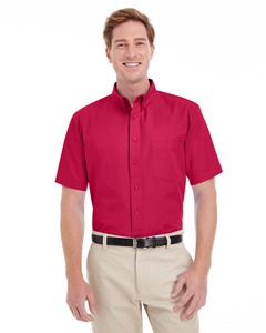 Harriton M582 Men's Foundation 100% Cotton Short-Sleeve Twill Shirt with Teflon™