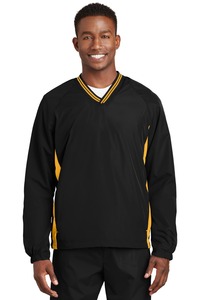 Sport-Tek JST62 Tipped V-Neck Raglan Wind Shirt