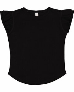 Rabbit Skins RS3339 Toddler Girls Flutter Sleeve T