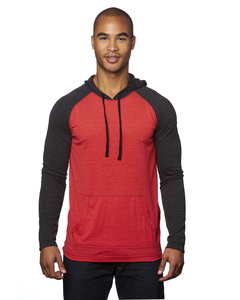 Burnside B8127 Adult Raglan Sleeve Striped Jersey Hooded T-Shirt