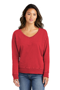 Port & Company LPC098V Ladies Beach Wash ® Garment-Dyed V-Neck Sweatshirt