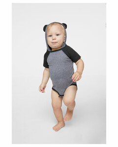 Rabbit Skins 4417 Fine Jersey Infant Short Sleeve Raglan Bodysuit with Hood & Ears