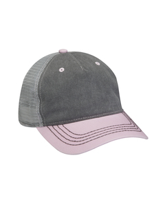 Adams EN102 Pigment-Dyed Twill & Mesh 5 Panel Trucker Cap
