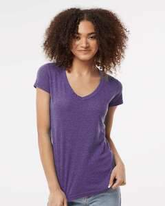 Tultex 0244TC Women's Poly-Rich V-Neck T-Shirt thumbnail