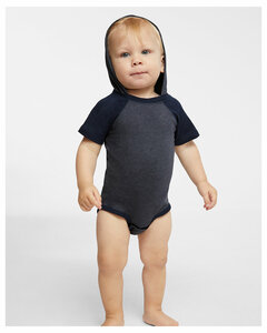 Rabbit Skins 4417 Fine Jersey Infant Short Sleeve Raglan Bodysuit with Hood & Ears