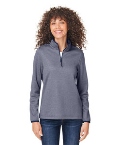 CORE365 CE73W Ladies' Venture Heathered Stripe Quarter-Zip