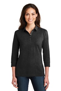 Port Authority L578 Ladies 3/4-Sleeve Meridian Cotton Blend Polo