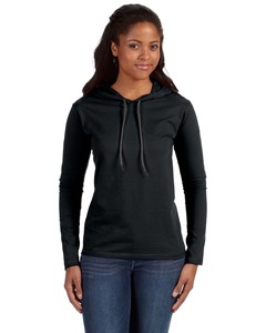 Anvil 887L Ladies 100% Combed Ring Spun Cotton Long Sleeve Hooded T-Shirt