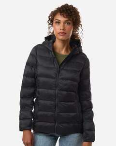Weatherproof W26715 Women's Lightweight Poly-filled Hooded Puffer Jacket