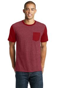 District DT6000SP Young Mens Very Important Tee ® with Contrast Sleeves and Pocket