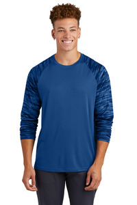 Sport-Tek ST376LS Drift Camo Colorblock Long Sleeve Tee