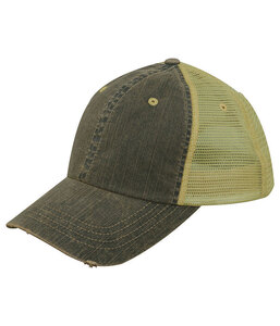 Mega Cap MC6864 Dirty Washed Trucker Cap