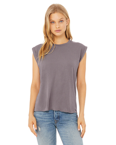 Bella + Canvas 8804 Women's Flowy Muscle T-Shirt With Rolled Cuffs