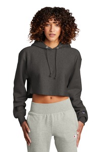 Champion RW01W Women's Reverse Weave ® Cropped Cut-Off Hooded Sweatshirt