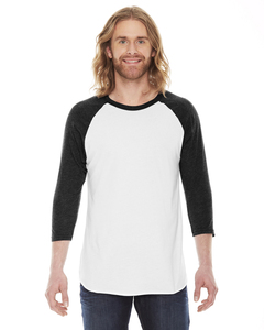 American Apparel BB453W Poly-Cotton 3/4-Sleeve Raglan T-Shirt