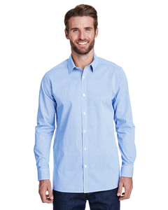 Artisan Collection by Reprime RP220 Men's Microcheck Gingham Long-Sleeve Cotton Shirt