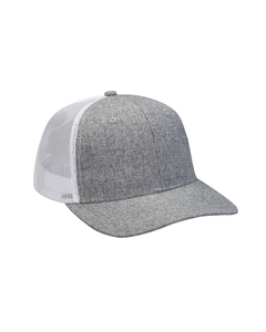 Adams PV102 Heather Woven/Soft Mesh Trucker Style Cap