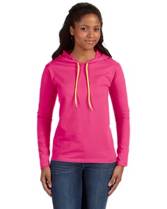 Anvil 887L Ladies 100% Combed Ring Spun Cotton Long Sleeve Hooded T-Shirt