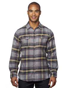 Burnside B8219 Men's Snap-Front Flannel Shirt