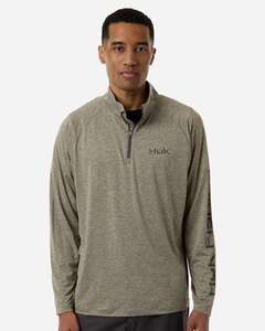 HUK H1200715 Men's Airweight Heather Quarter-Zip Pullover
