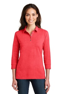 Port Authority L578 Ladies 3/4-Sleeve Meridian Cotton Blend Polo