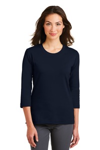 Port Authority L517 Ladies Modern Stretch Cotton 3/4-Sleeve Scoop Neck Shirt