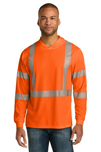CornerStone CS208 ANSI 107 Class 3 Long Sleeve Segmented Tape Hooded Tee