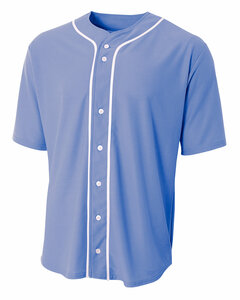 A4 N4184 Shorts Sleeve Full Button Baseball Top
