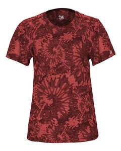 Badger Sport 4974 Tie Dye Tri Blend Women Tee
