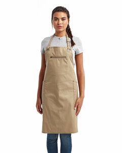 Artisan Collection by Reprime RP121 Unisex ‘Barley’ Contrast Stitch Sustainable Bib Apron