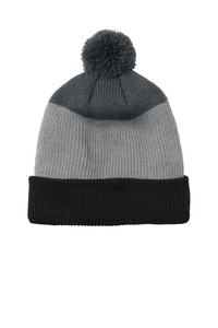 Port Authority C979 Cozy Striped Pom Beanie