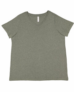 LAT 3817 Curvy Collection Women's Fine Jersey V-Neck Tee