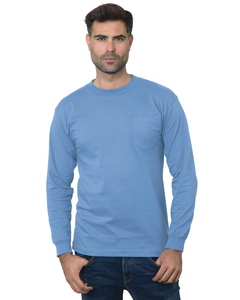 Bayside BA3055 Unisex Union-Made Long-Sleeve Pocket Crew T-Shirt