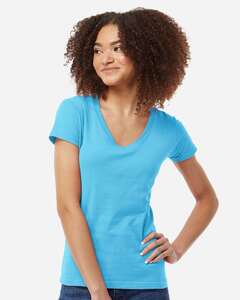 Tultex 0214TC Women's Fine Jersey V-Neck T-Shirt