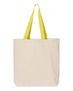 Q-Tees Q4400 11L Canvas Tote with Contrast-Color Handles