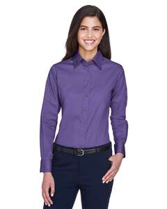 Harriton M500W Women's Easy Blend™ Long Sleeve Twill Dress Shirt with Stain-Release