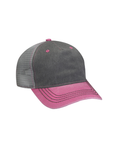 Adams EN102 Pigment-Dyed Twill & Mesh 5 Panel Trucker Cap