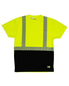 Berne HVK017 Unisex Hi-Vis Class 2 Color Blocked Pocket T-Shirt