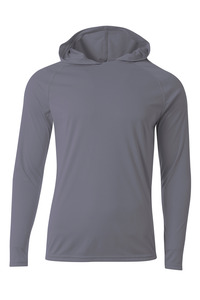 A4 N3409 Men's Cooling Performance Long-Sleeve Hooded T-shirt