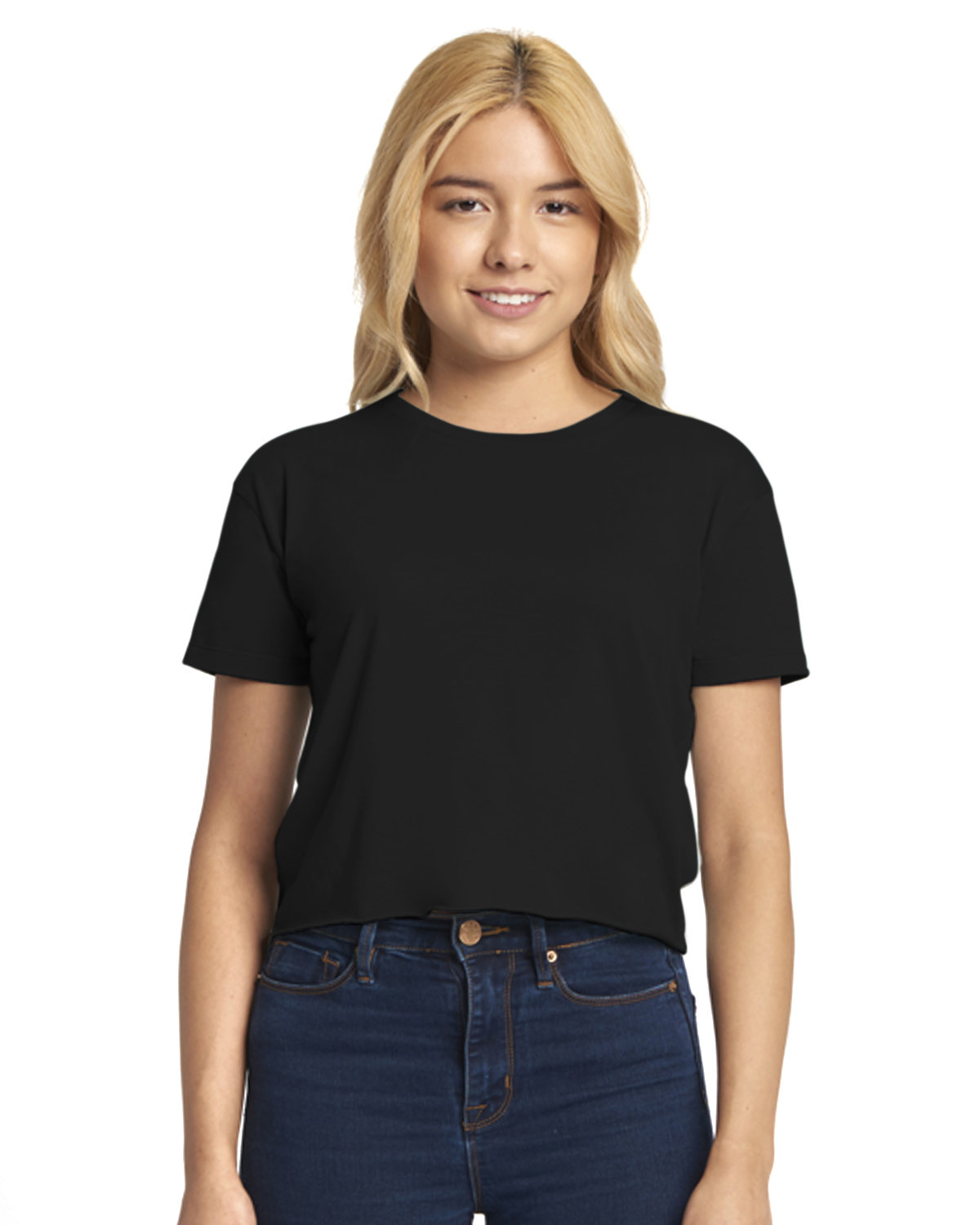 Next Level N5080 Ladies' Festival Cali Crop T-Shirt–Black (M)