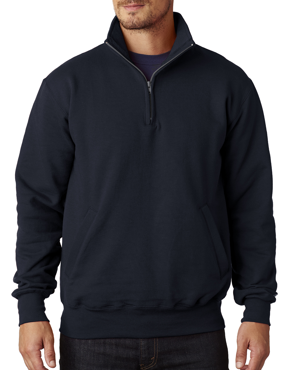 Champion S400 Adult 9 oz. Powerblend Quarter Zip Pullover Navy 2XL