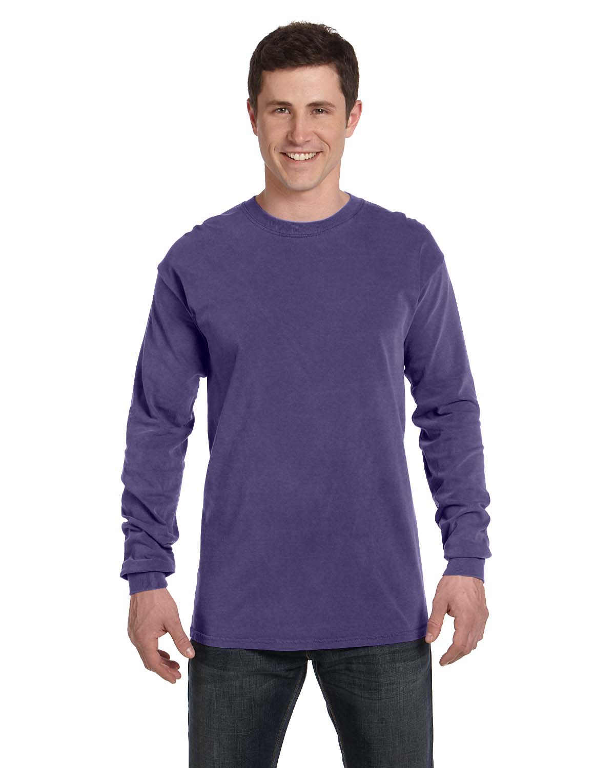 Comfort Colors C6014 Adult Heavyweight RS Long-Sleeve T-Shirt–Grape (S)